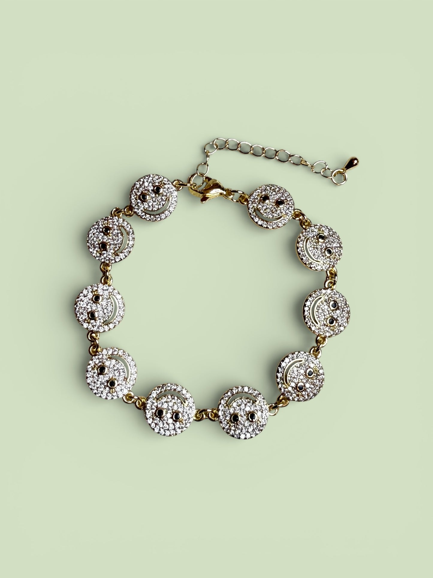 Happy Face Lobster Clasp Bracelet