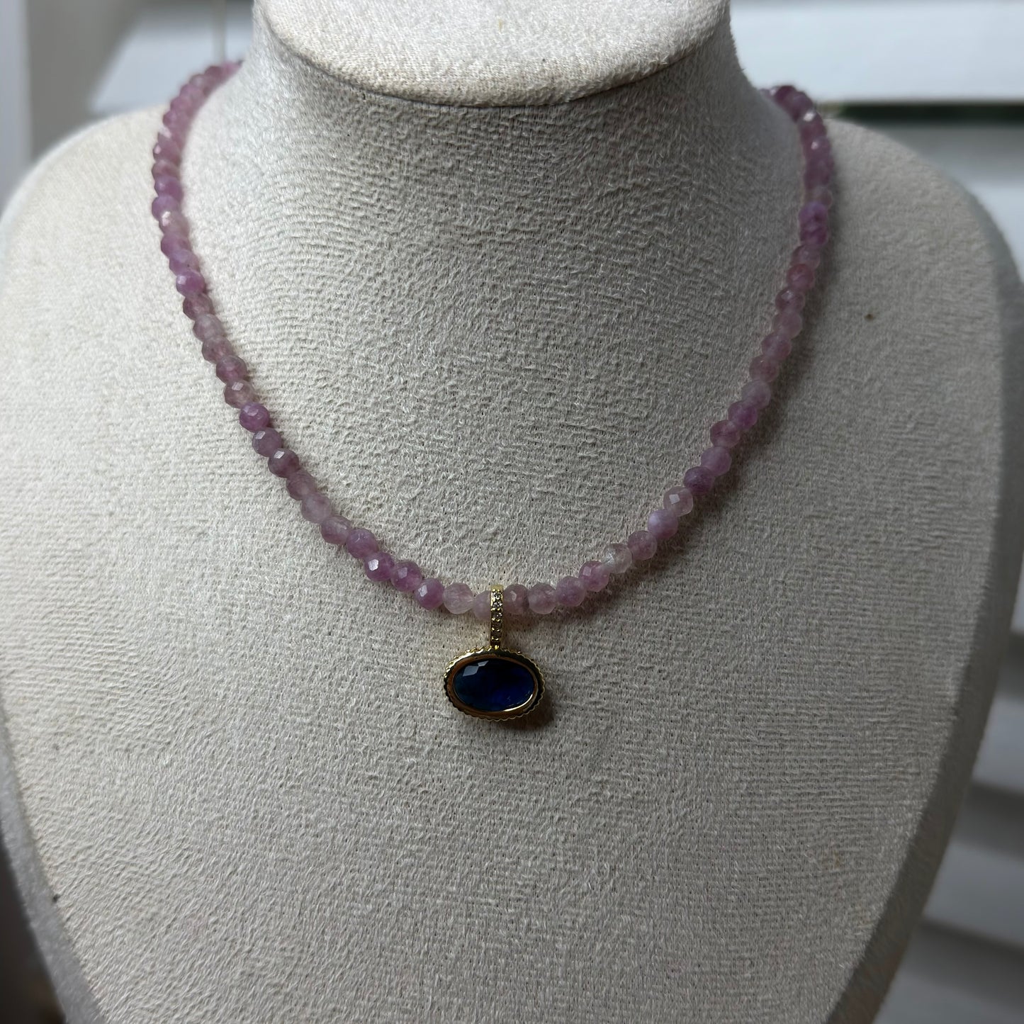 Harmony natural stone with Cubic Zircone Pendant