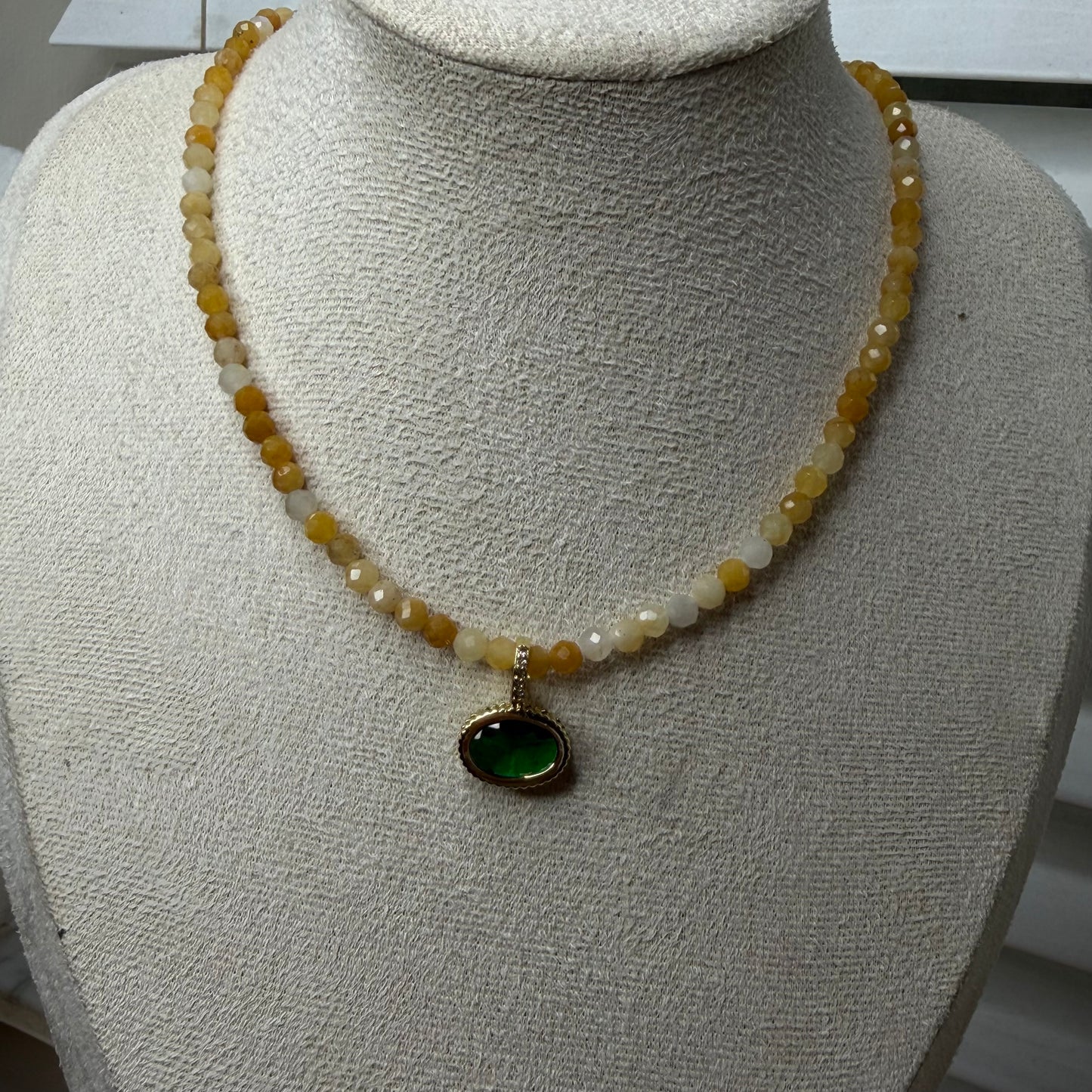 Harmony natural stone with Cubic Zircone Pendant