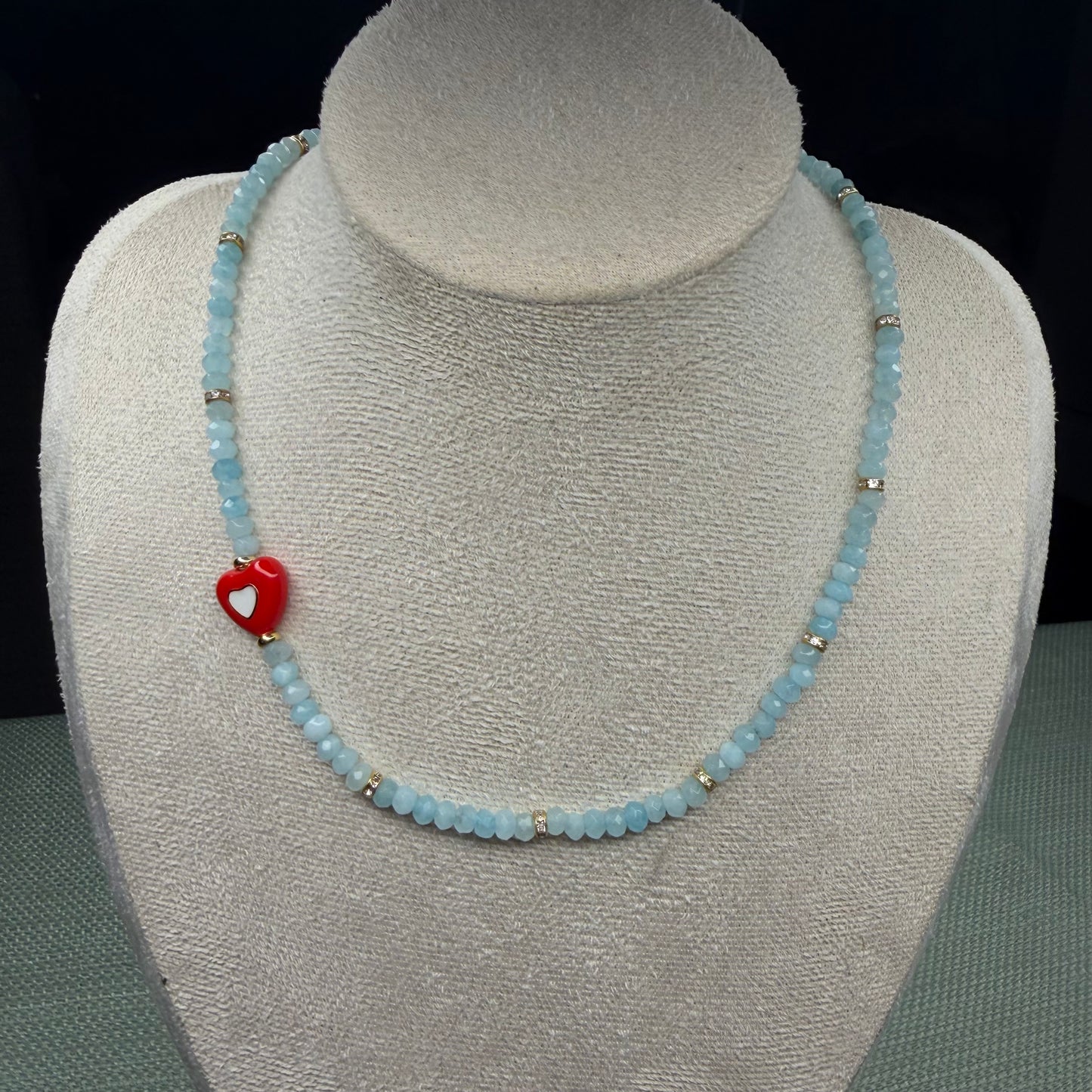 Colorful Murano Heart Charm Necklace