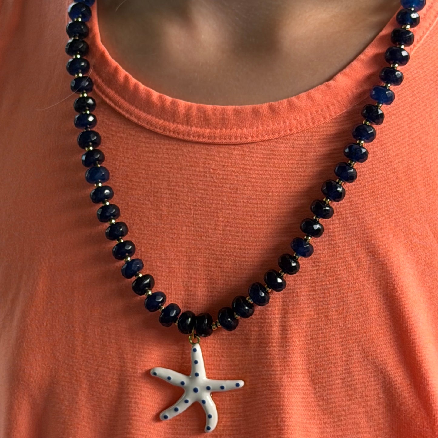 Starfish Pendant Beaded Necklace