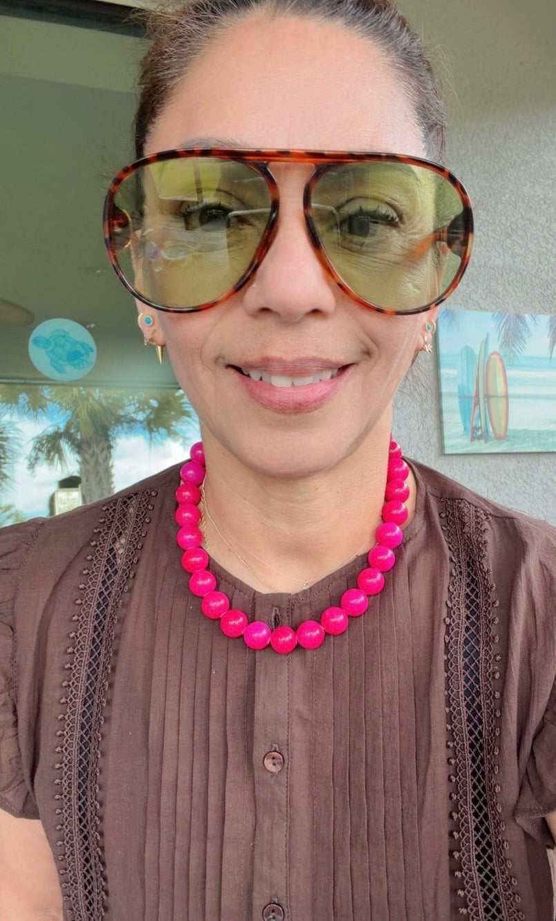 Jade Sugar Pop Chunky Necklace - 14mm Chunky Beads