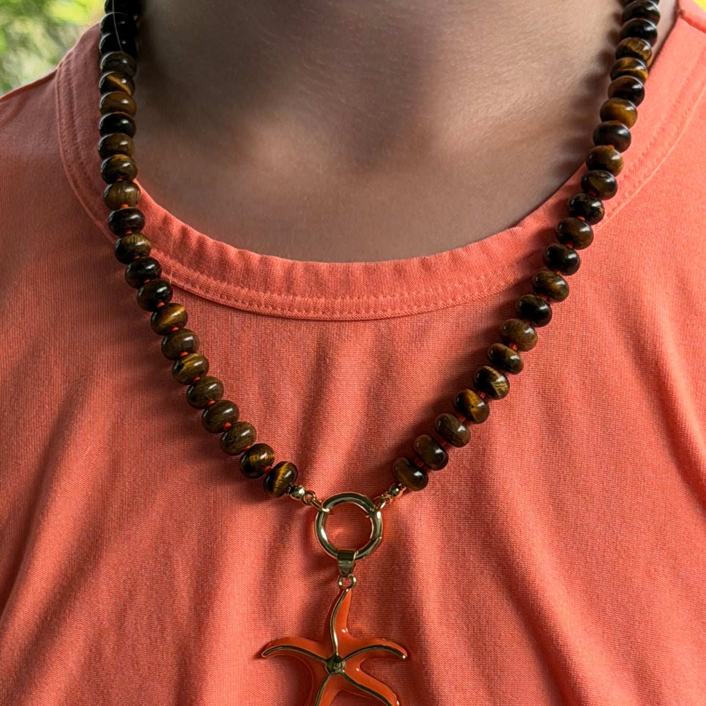 Starfish Pendant Beaded Necklace