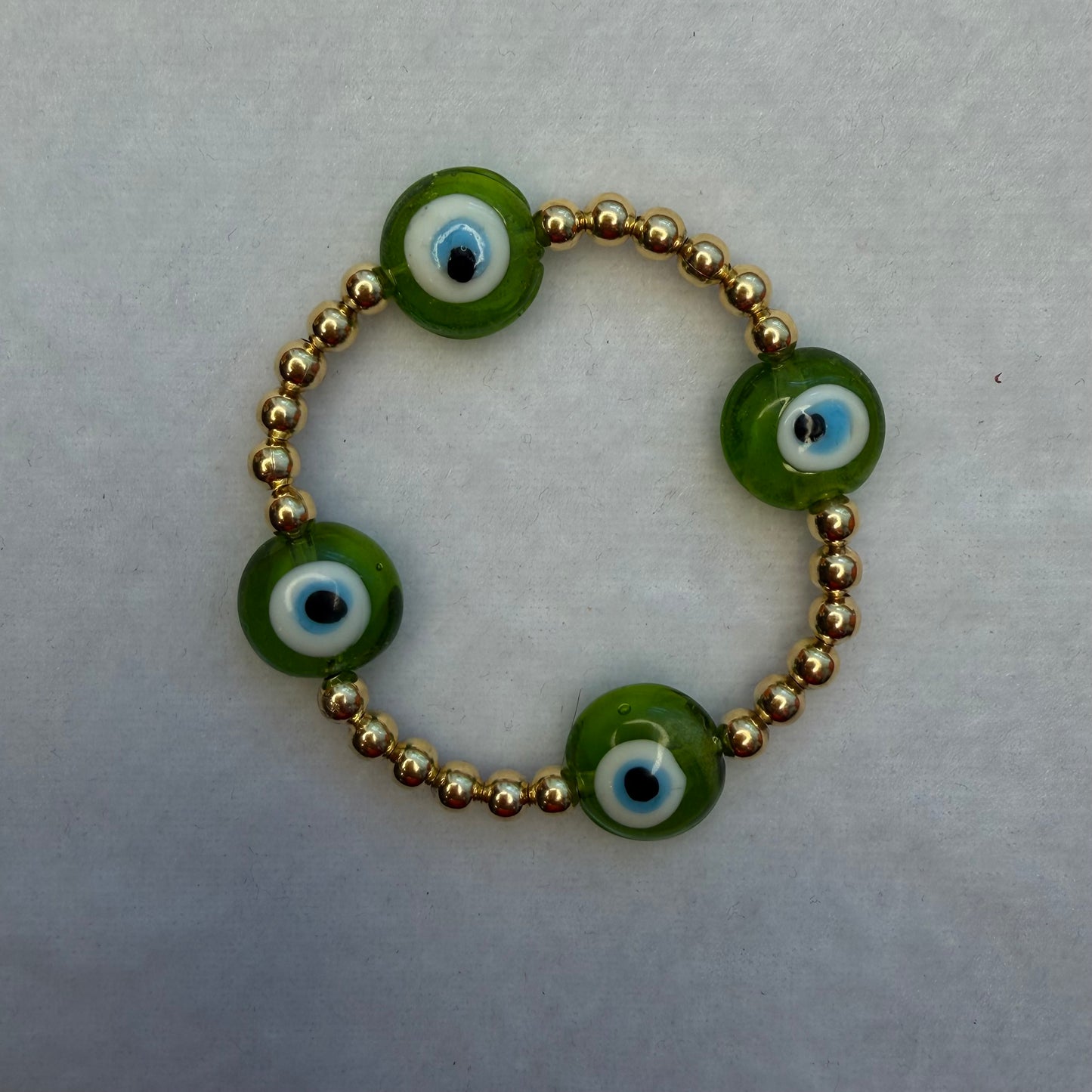 Evil Eye Beaded Bracelet 18K Gold Filled – Waterproof