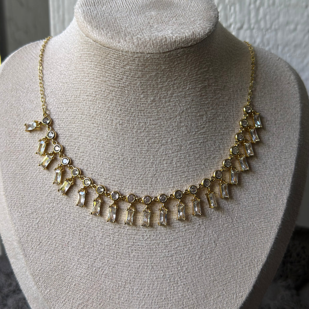 White Princess Baguette Necklace | 5A CZ