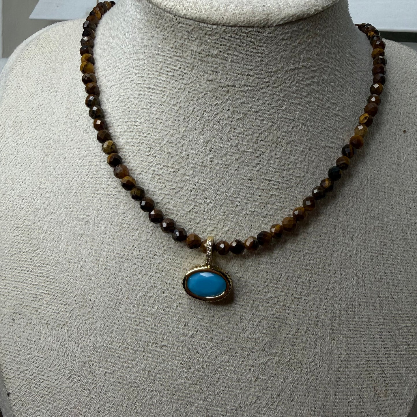 Harmony natural stone with Cubic Zircone Pendant