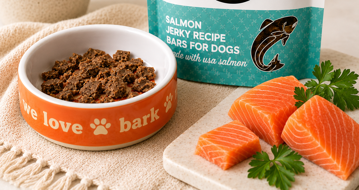 Wild-Caught Salmon Jerky Dog Treats – Human-Grade Grain-Free High-Protein Training Treats