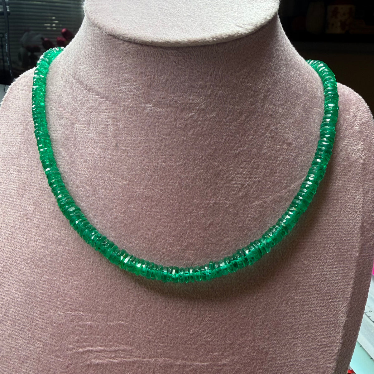 Natural Crystal Bead Necklace | Handmade German-Cut