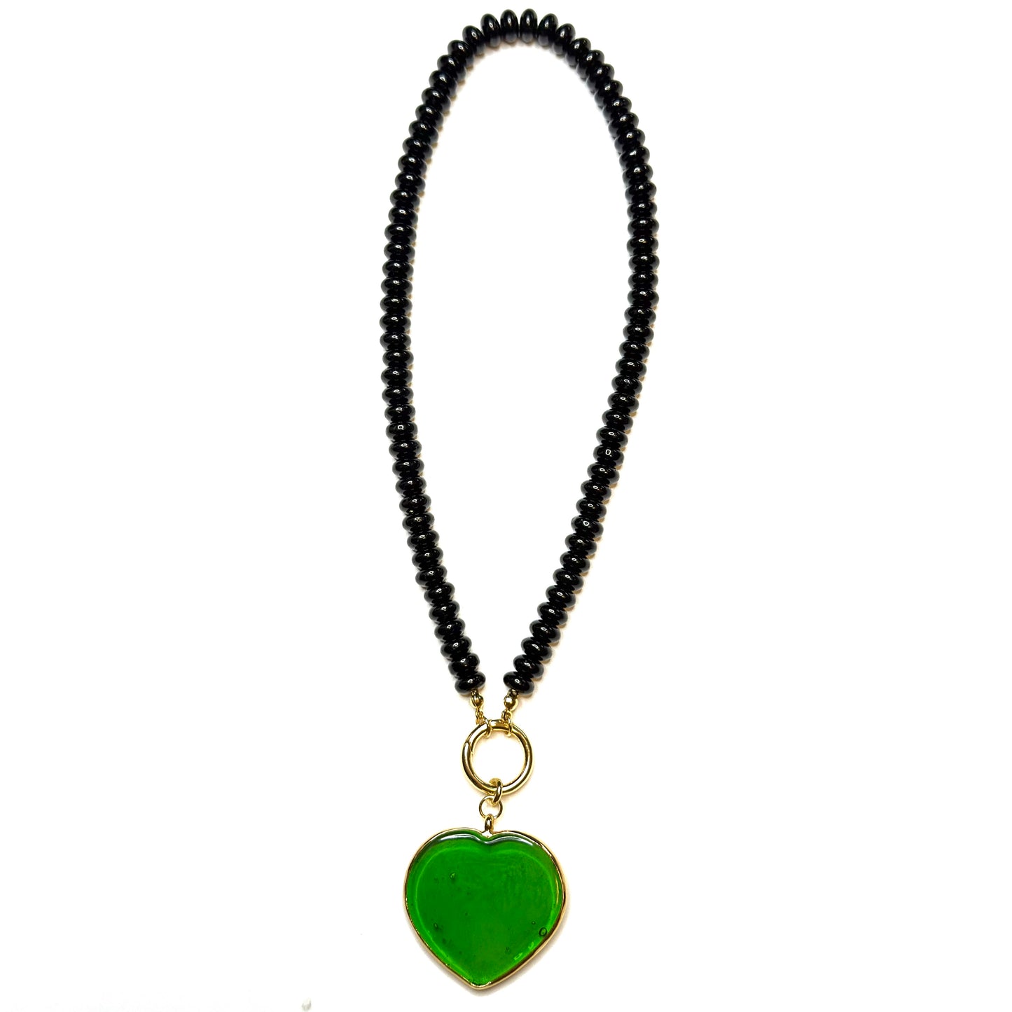 15" Pop Color Natural Stone Sweetheart Necklace