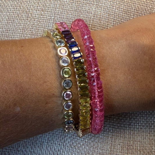 Rainbow Princess Baguette Bracelet | 5A CZ