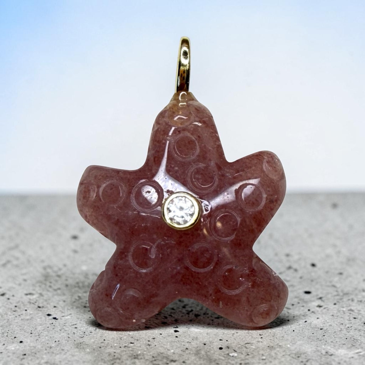 Starfish Pendant with 14K Gold Plated Bail