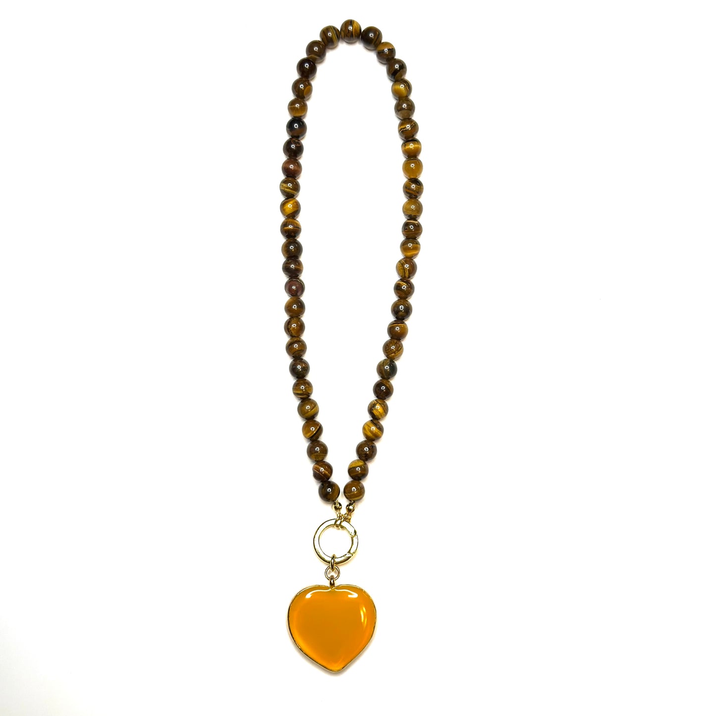 15" Pop Color Natural Stone Sweetheart Necklace