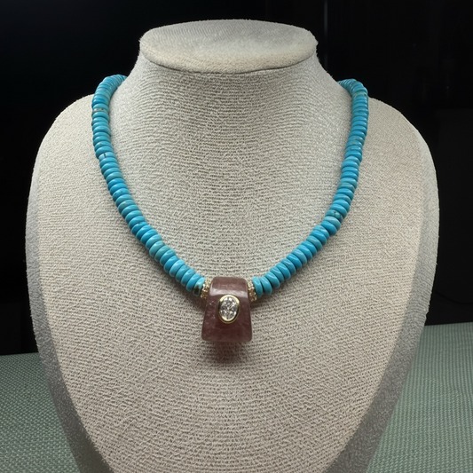 Mosaic Peruvian Puka Charm Necklace