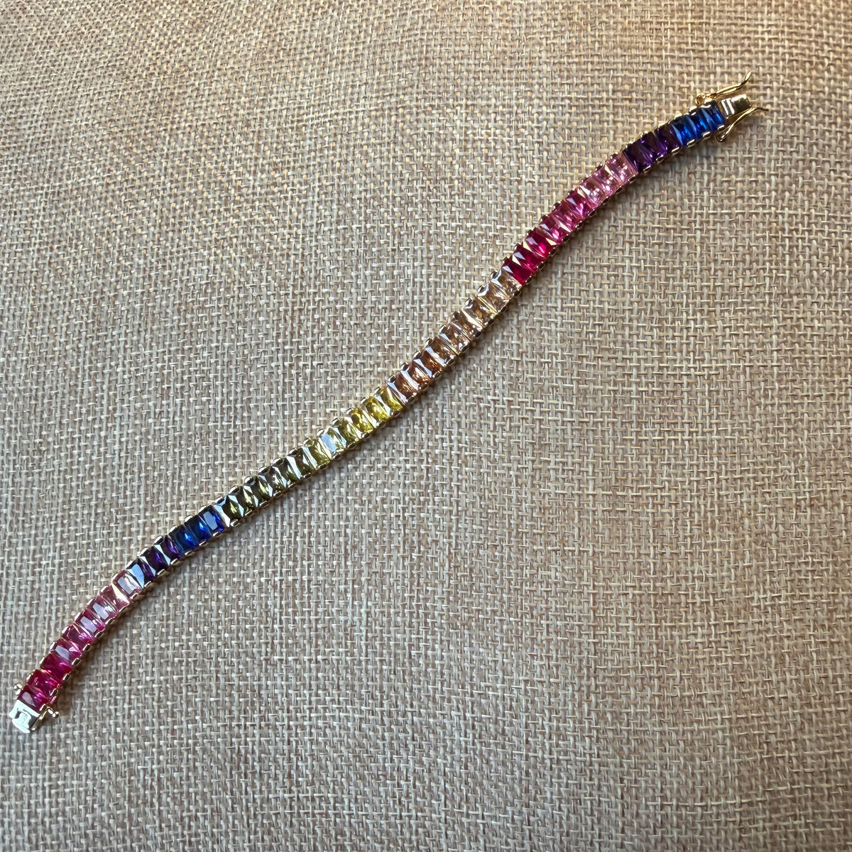 Rainbow Princess Baguette Bracelet | 5A CZ