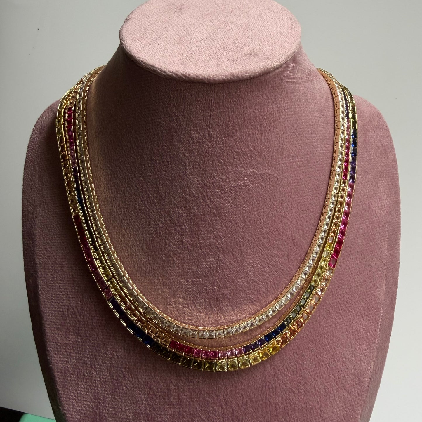 Luxury Tennis Necklace 18K Gold Plated – 5A Cubic Zirconia Diamond Chain