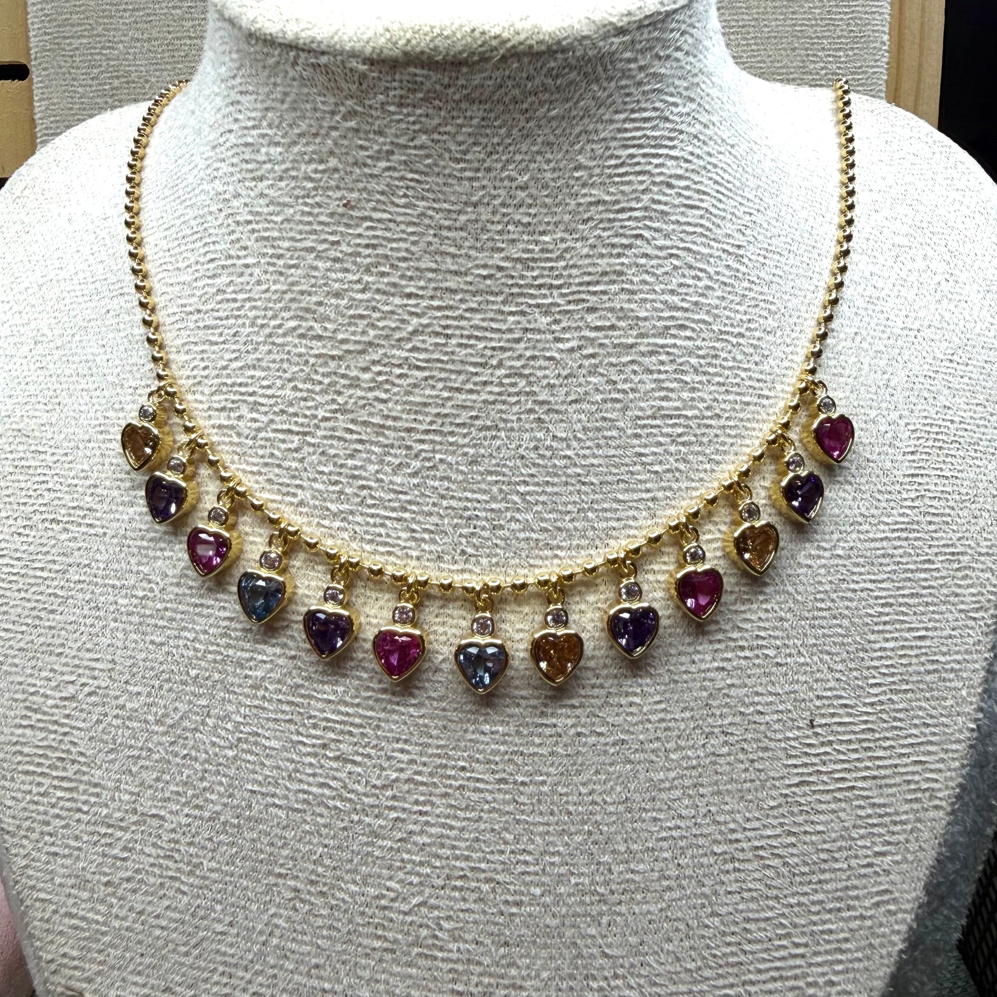 Blushing Cascade Heart Necklace