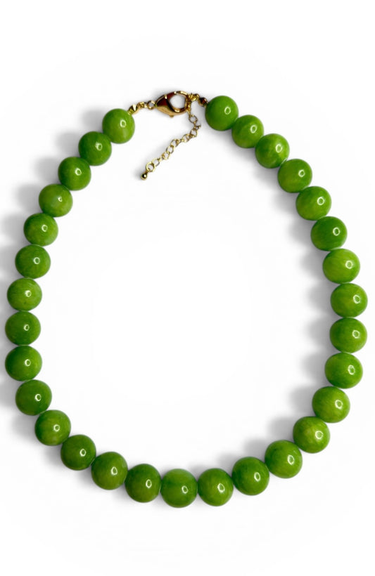 Jade Sugar Pop Chunky Necklace - 14mm Chunky Beads