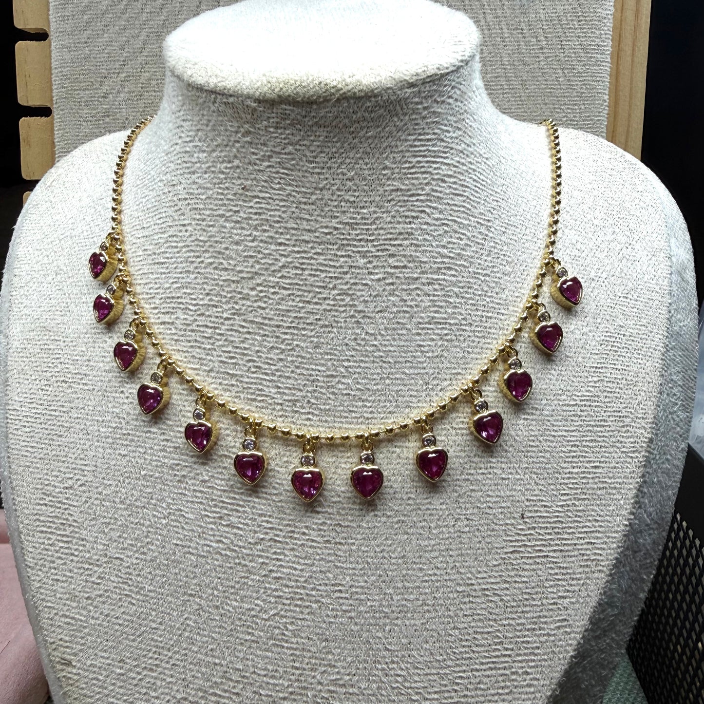 Blushing Cascade Heart Necklace