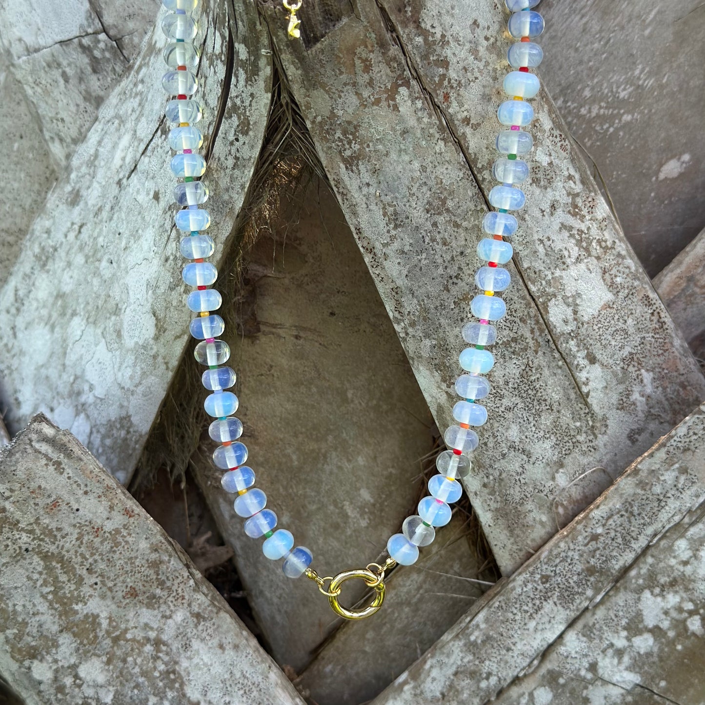 Multicolor Opal Beaded Necklace
