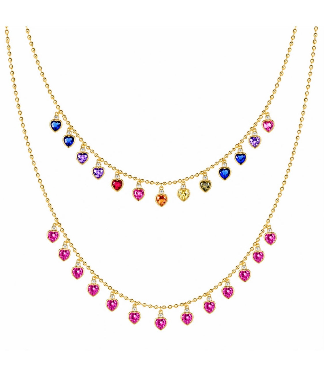 Blushing Cascade Heart Necklace