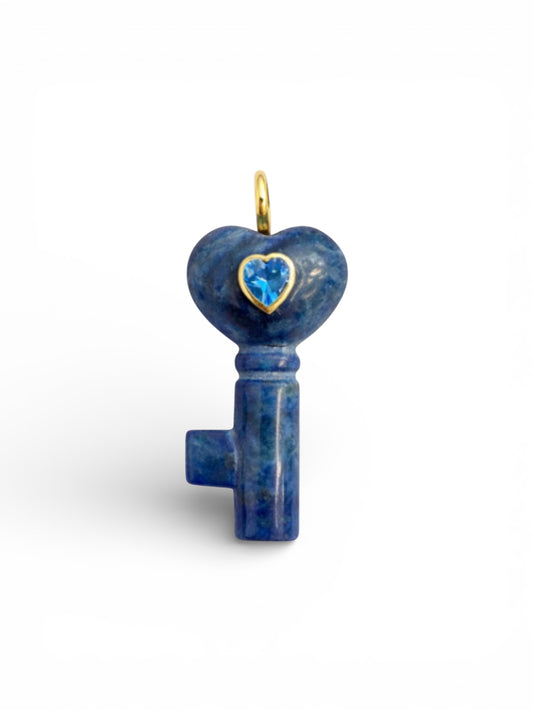 Love Stone Key Charm – Natural Stones in Assorted Colors