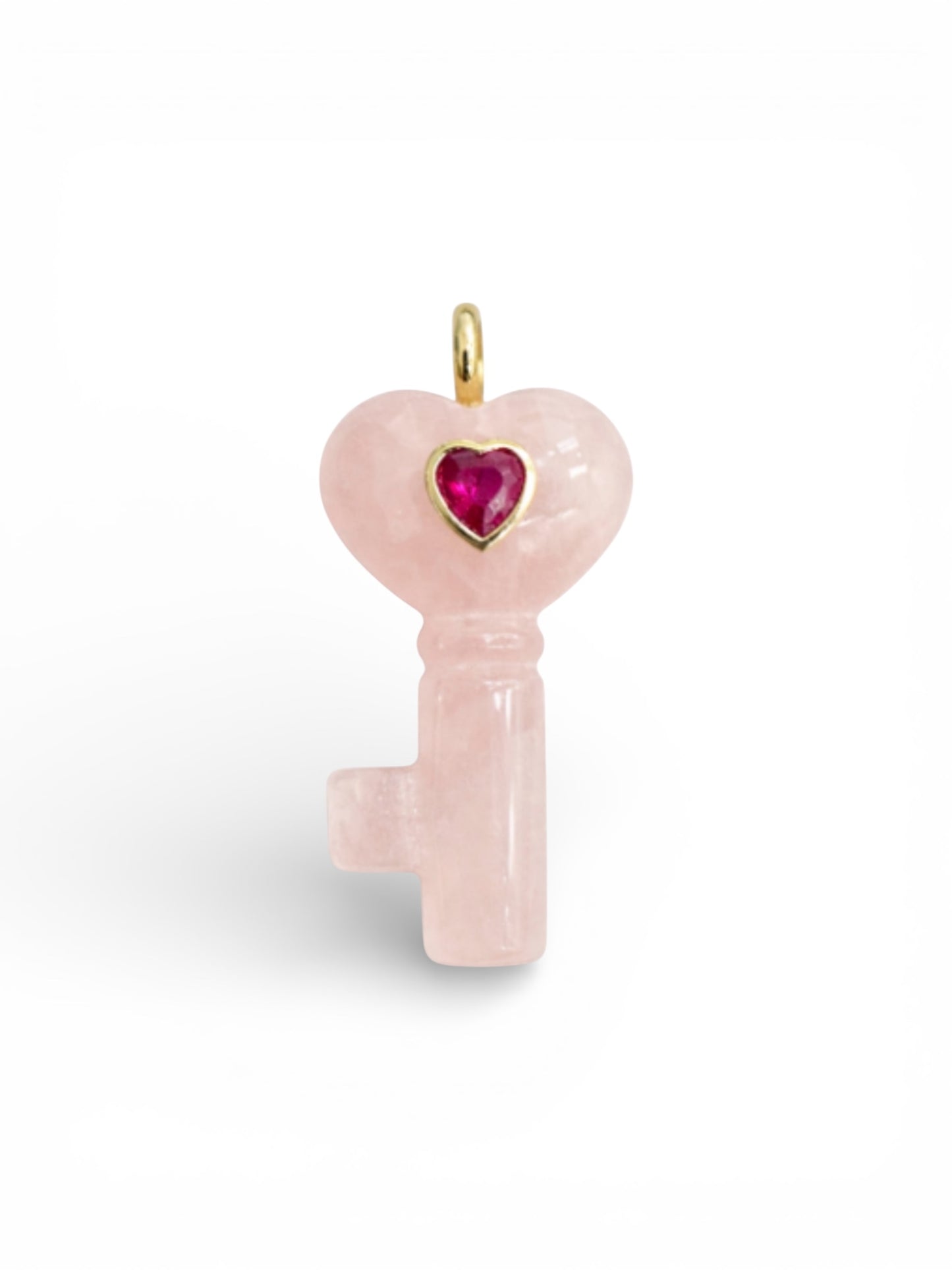 Love Stone Key Charm – Natural Stones in Assorted Colors