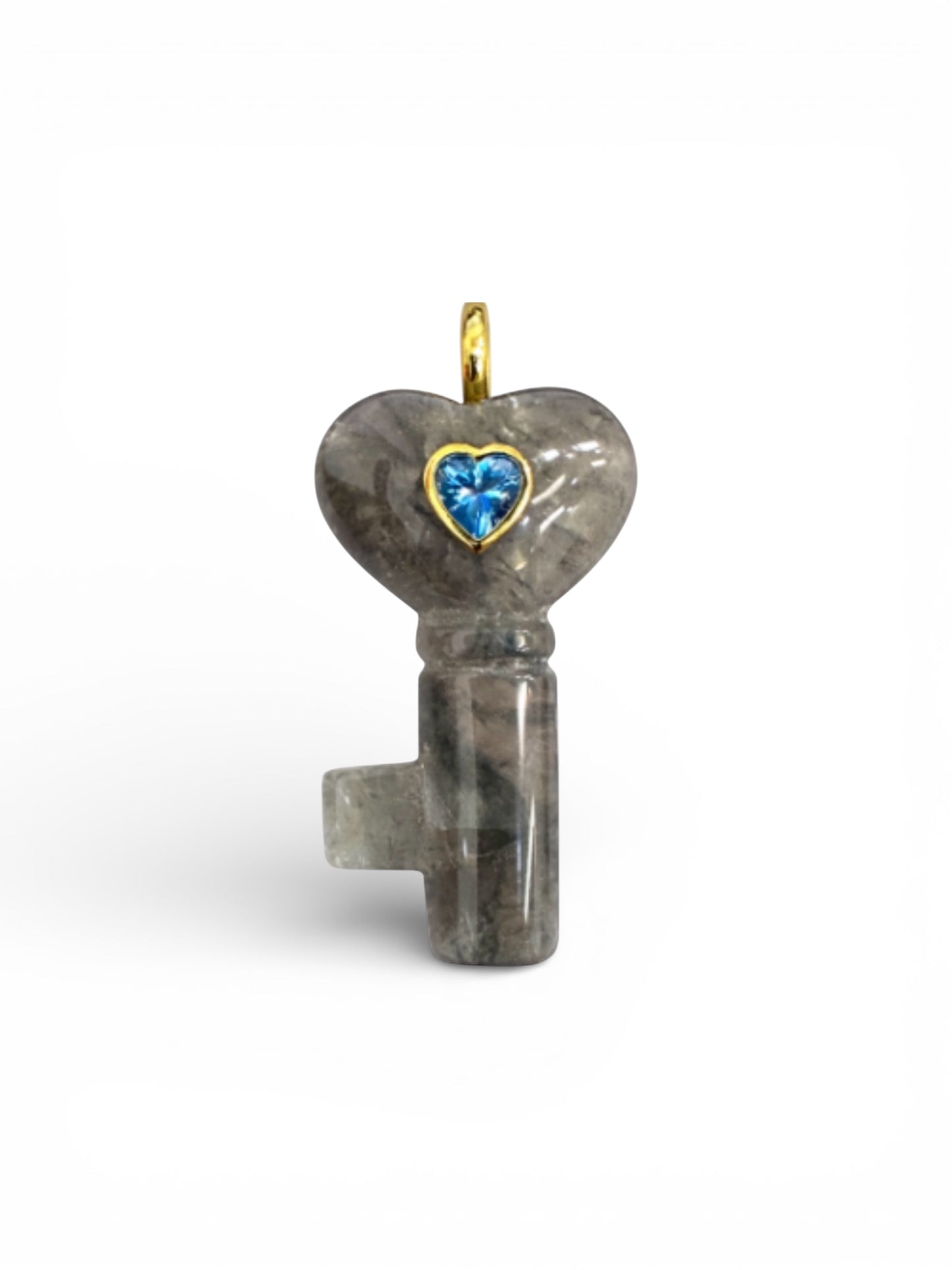 Love Stone Key Charm – Natural Stones in Assorted Colors