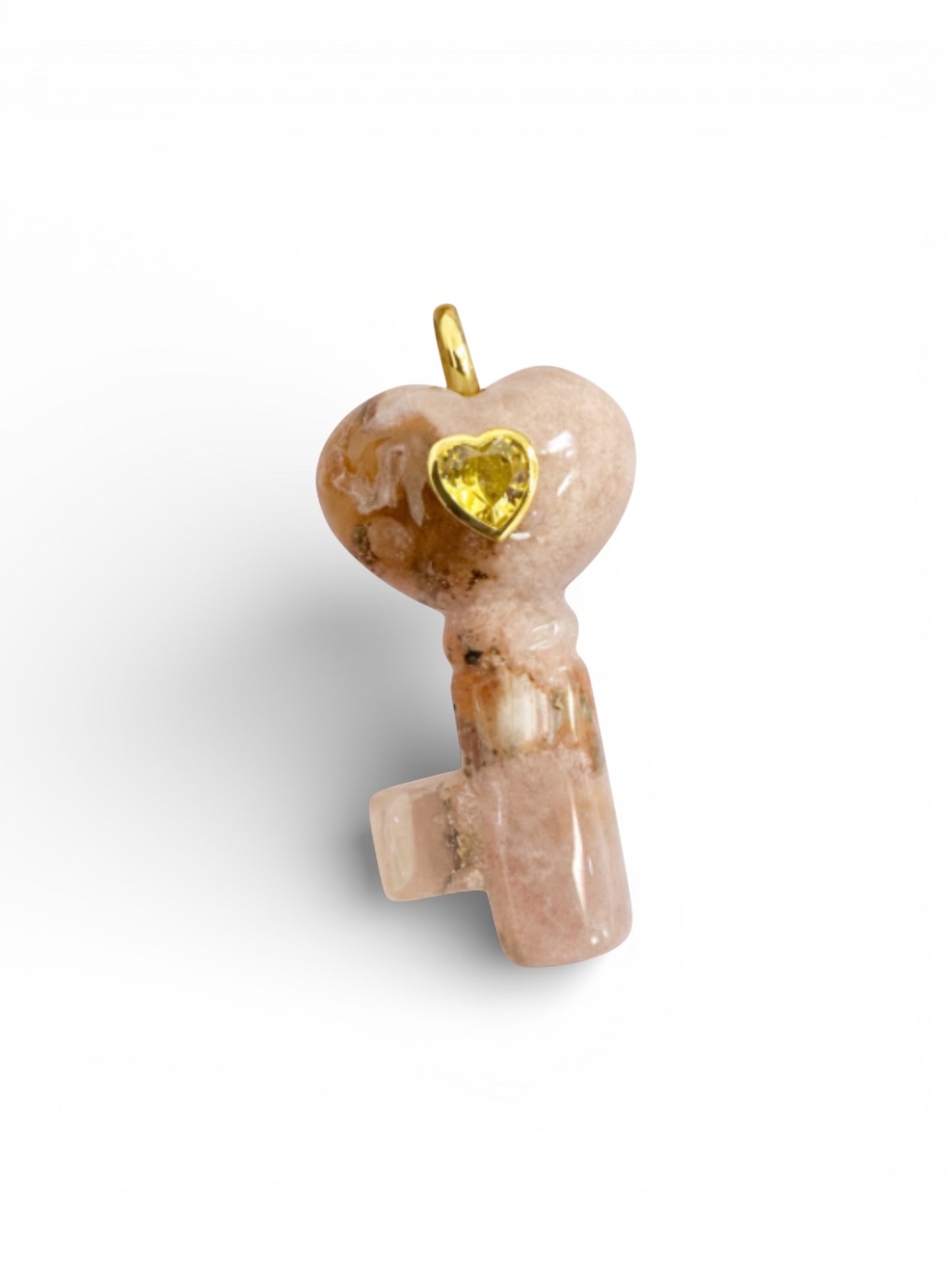 Love Stone Key Charm – Natural Stones in Assorted Colors