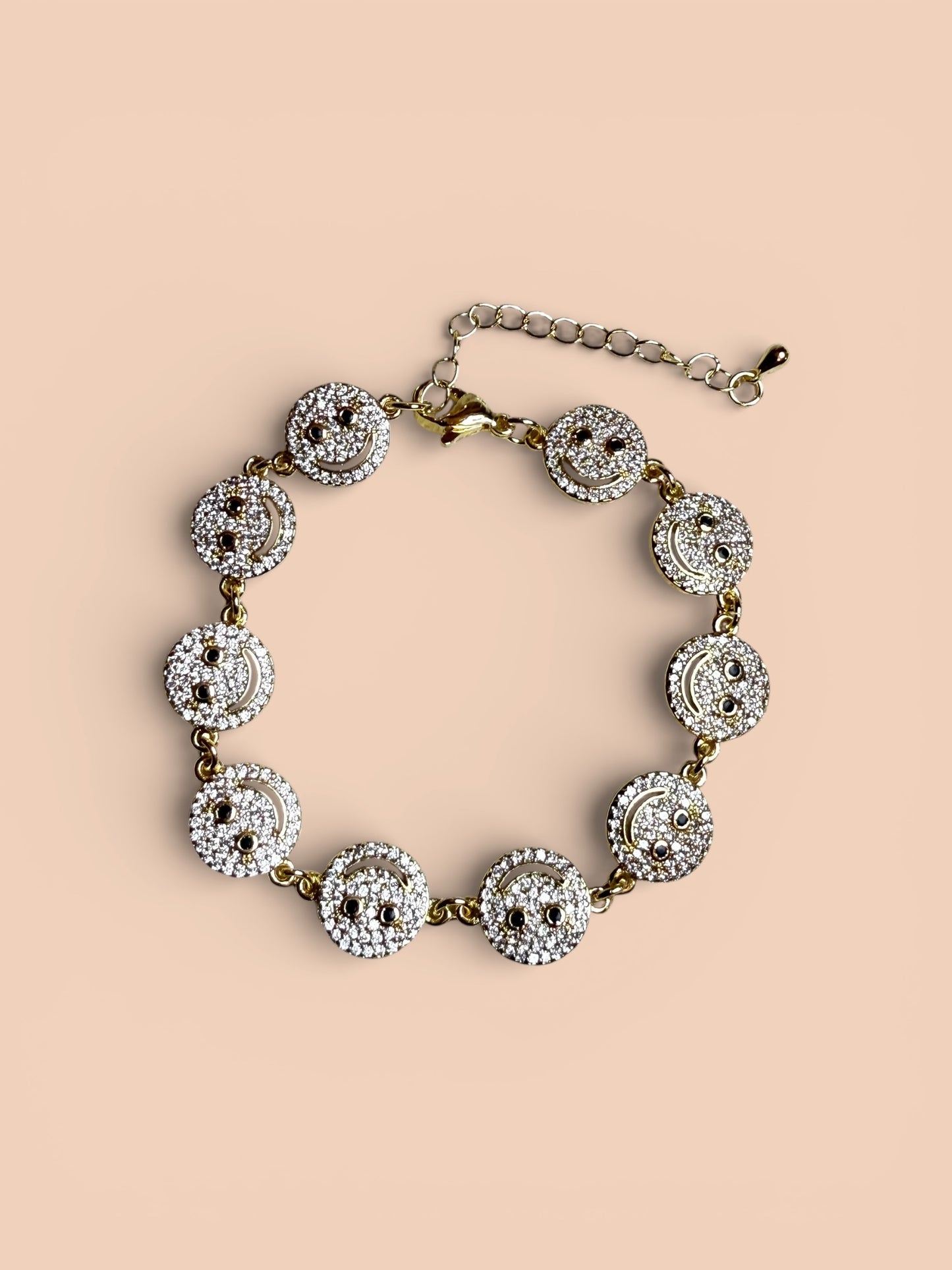 Happy Face Lobster Clasp Bracelet