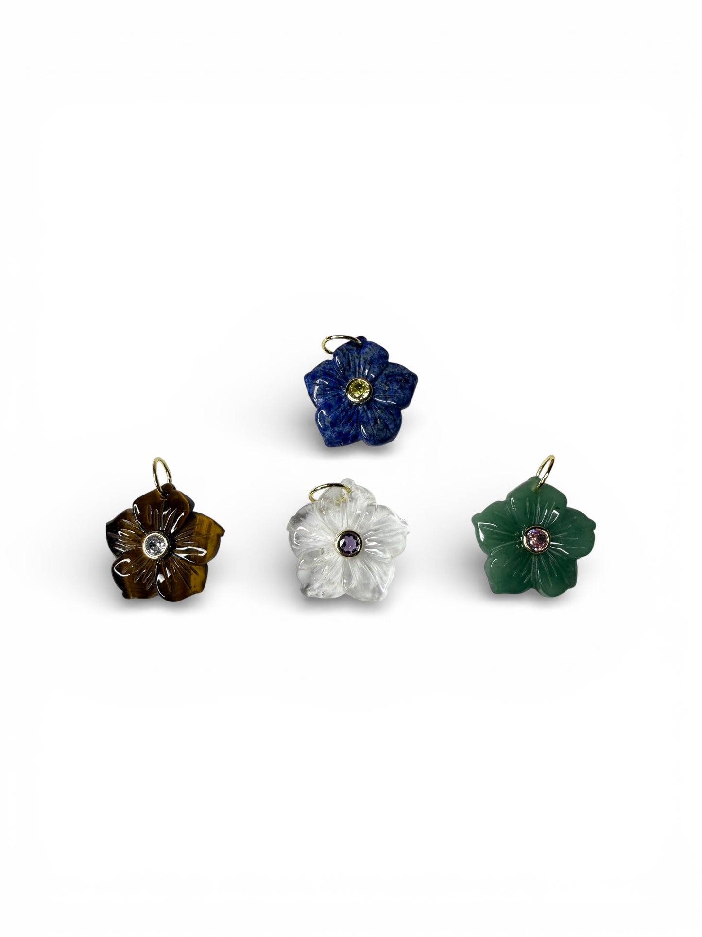 🌸 Natural Stone Flower Charm