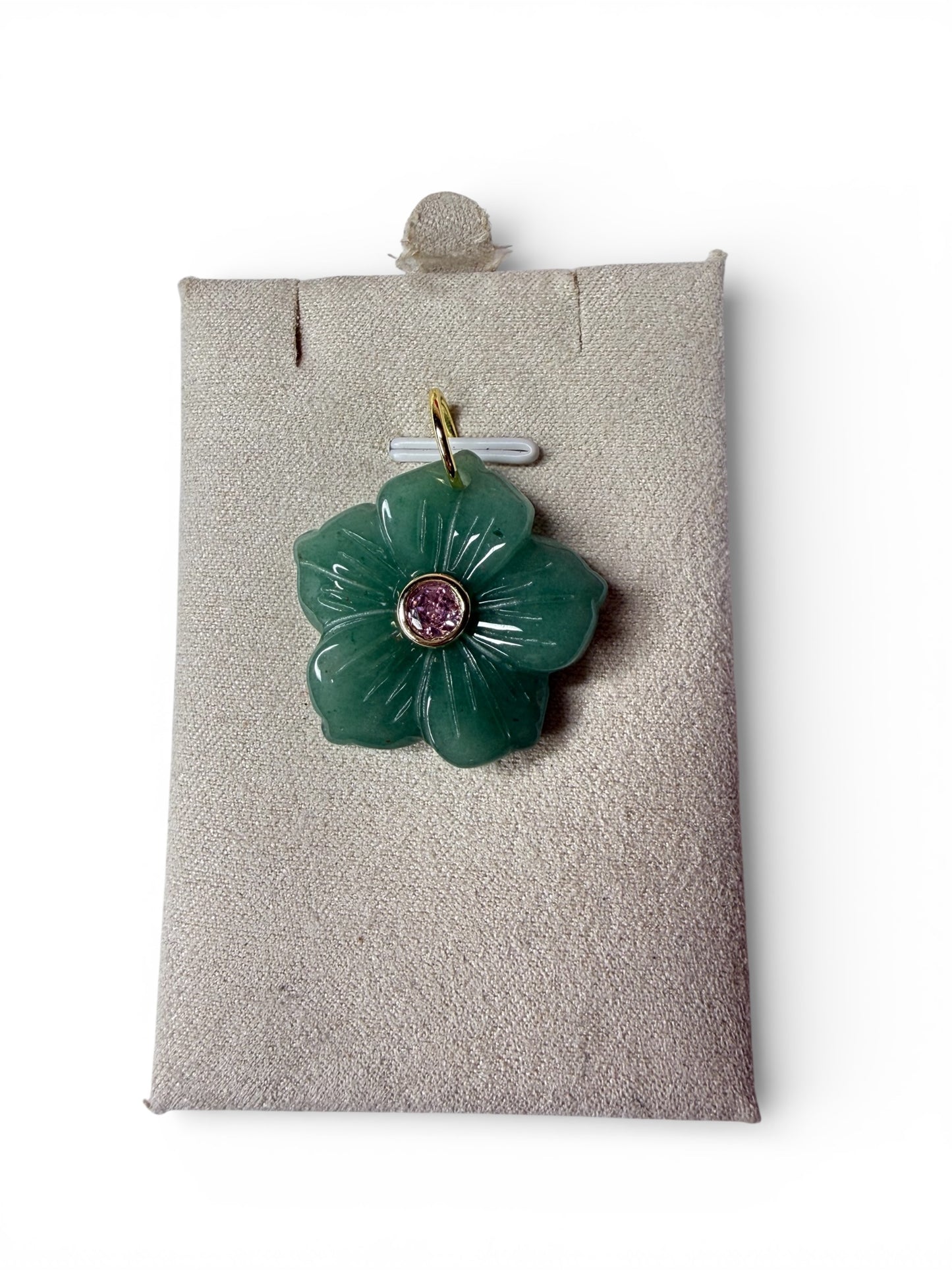 🌸 Natural Stone Flower Charm