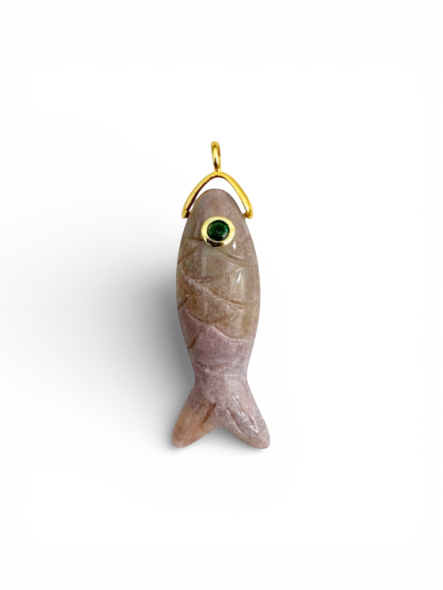 Koi Fish Natural Stone Charm