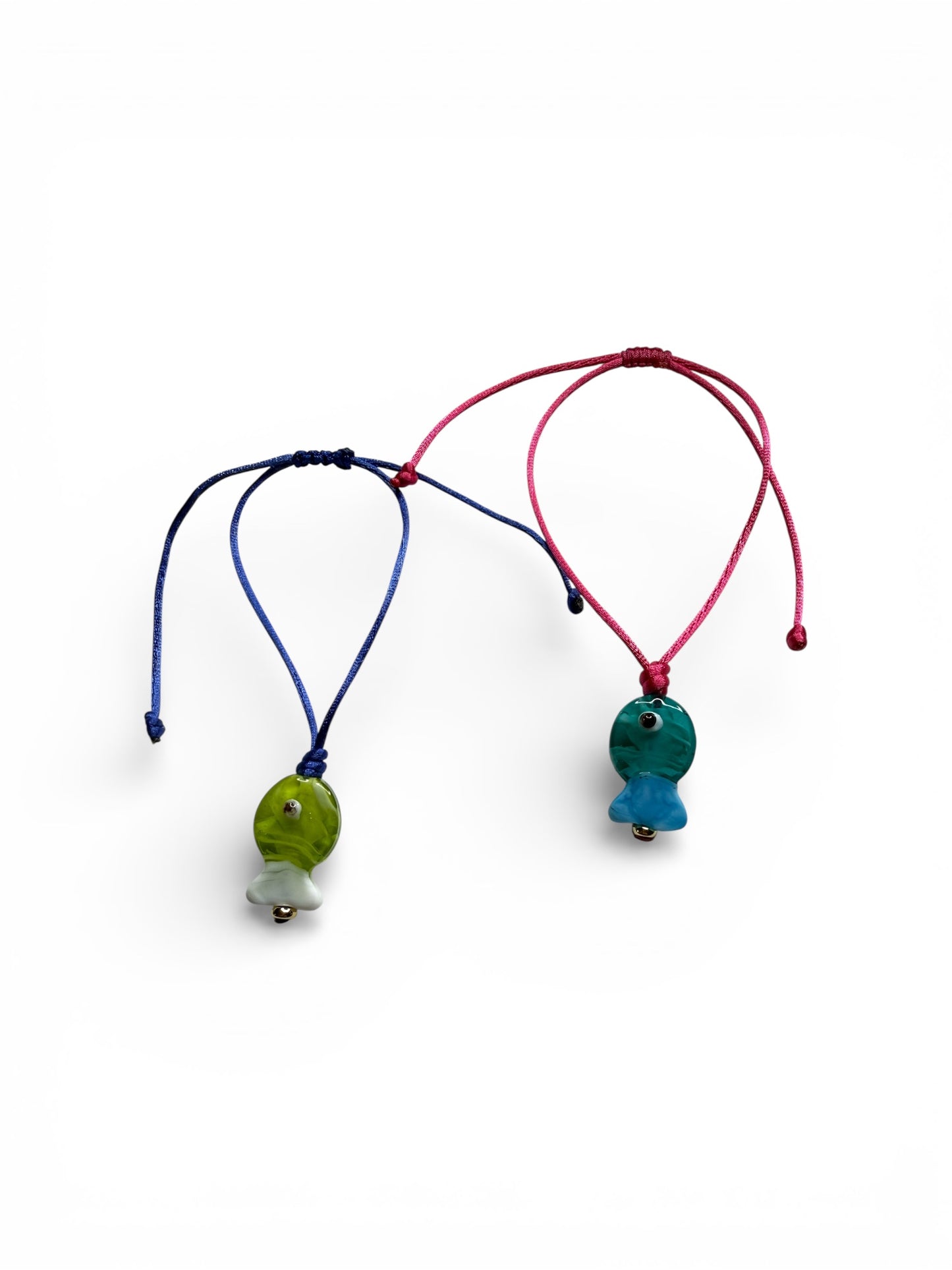 🐠 Color Splash Fish String Bracelet – Murano-Style Glass Charm