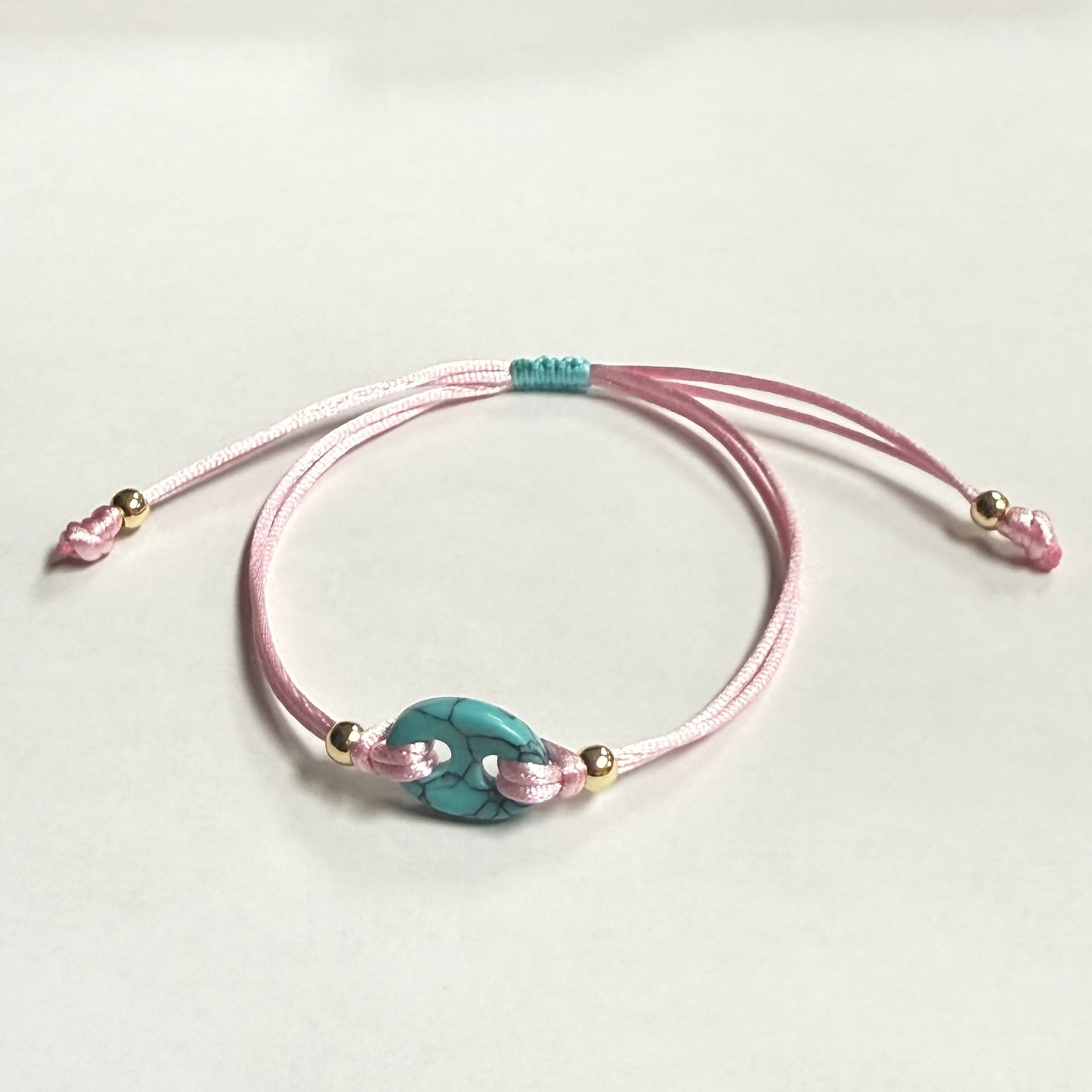Colorful Mini G Natural Stone Charm String Bracelet