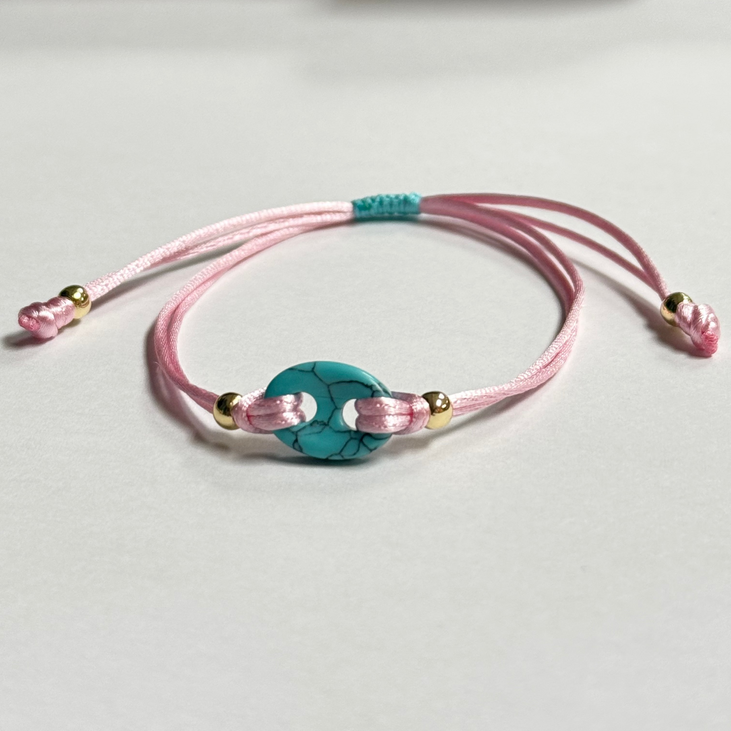 Colorful Mini G Natural Stone Charm String Bracelet