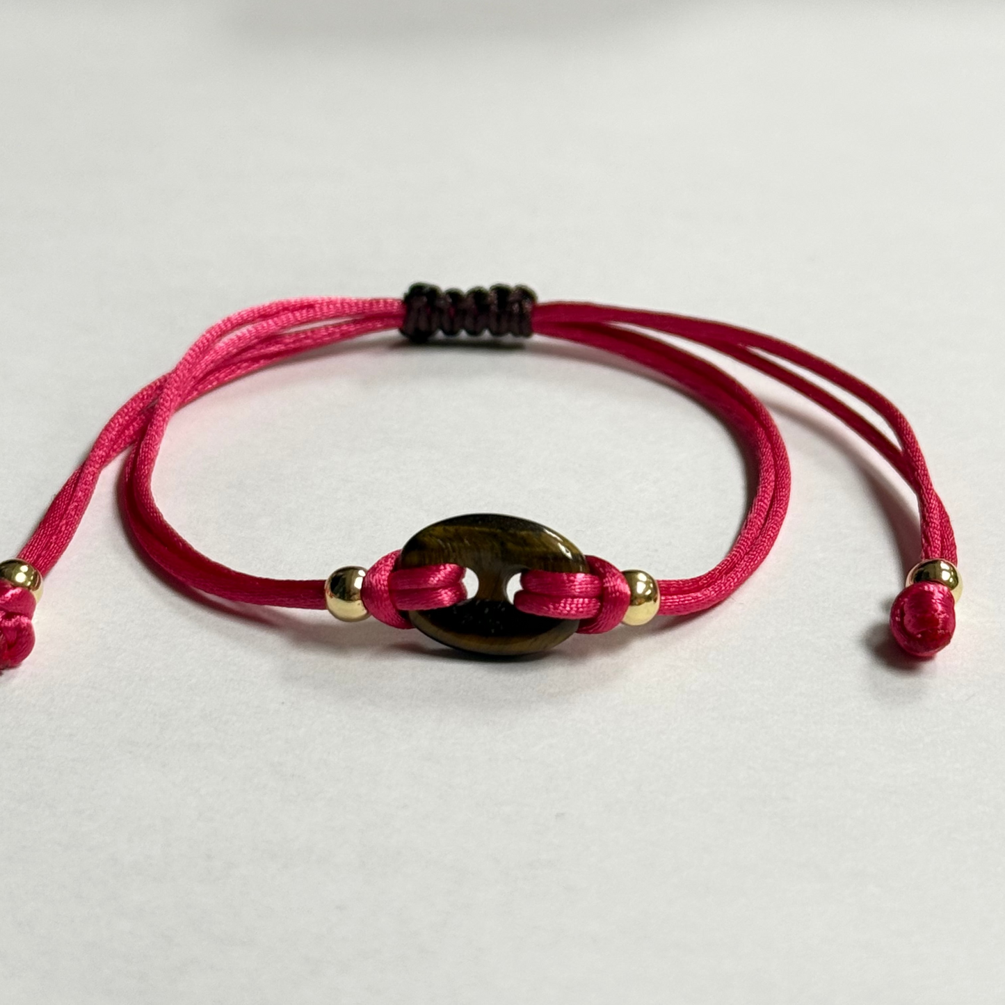 Colorful Mini G Natural Stone Charm String Bracelet