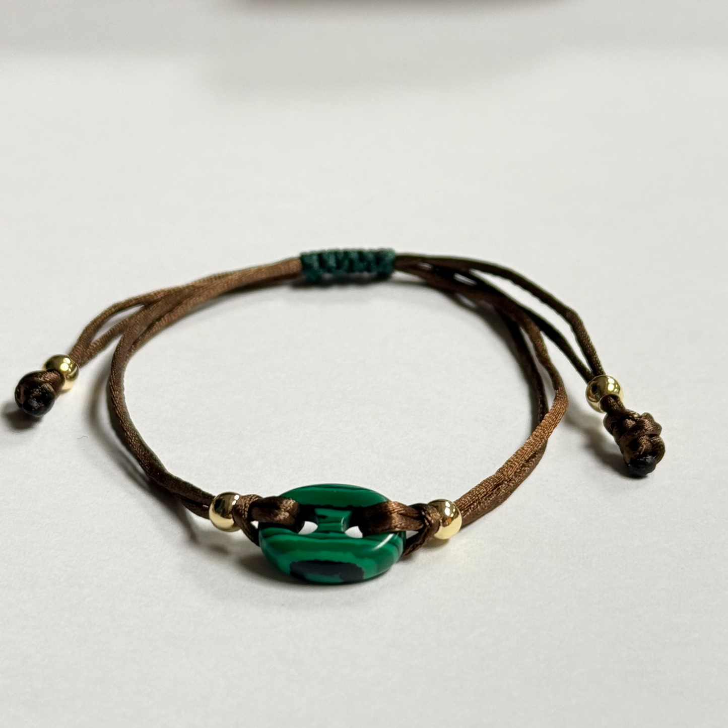 Colorful Mini G Natural Stone Charm String Bracelet