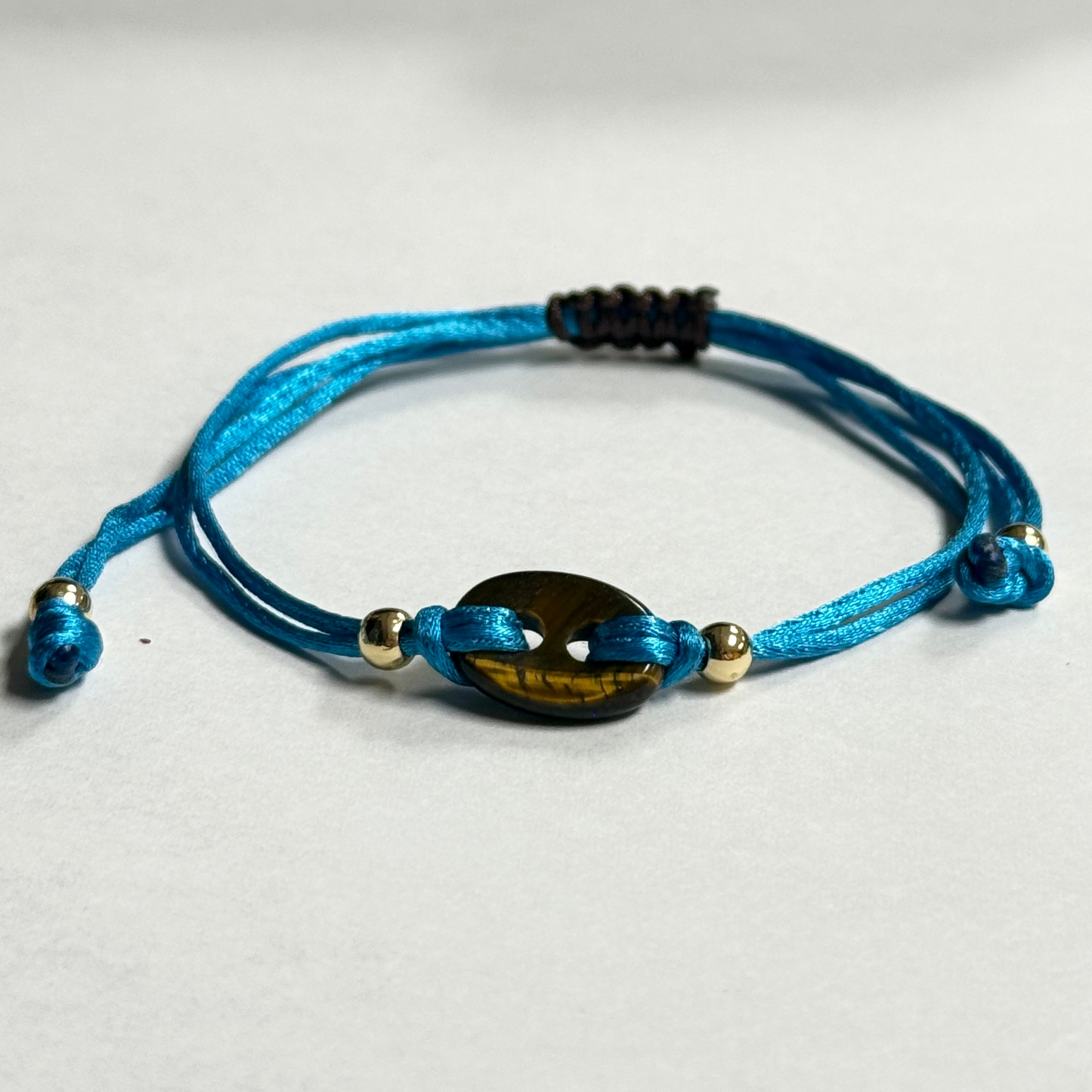 Colorful Mini G Natural Stone Charm String Bracelet