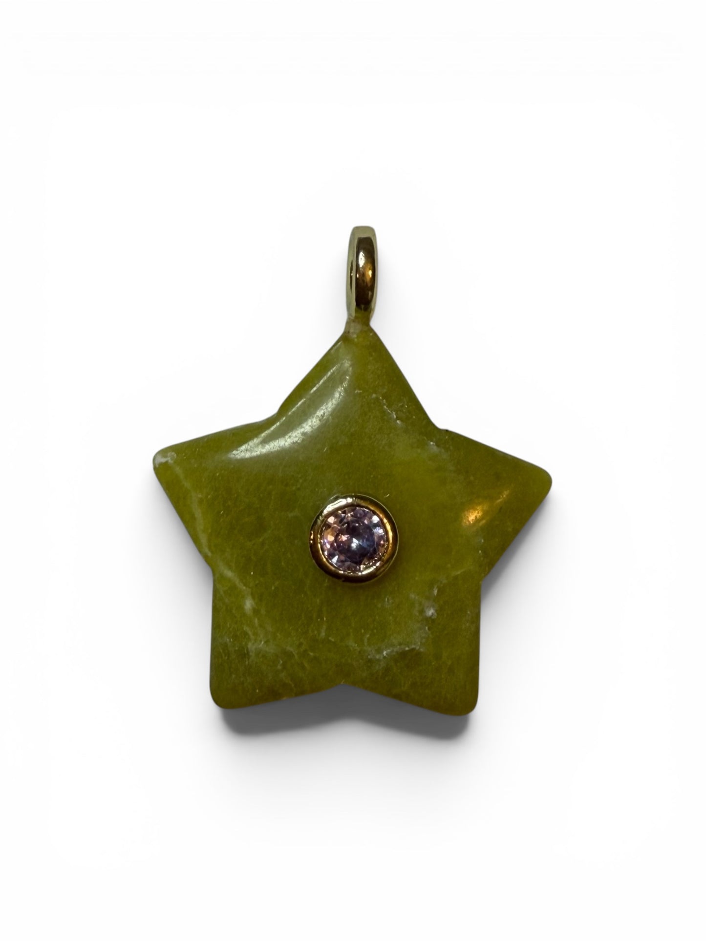 Quartz Star Pendant with 14K Gold-Plated Bail