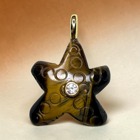 Starfish Pendant with 14K Gold Plated Bail