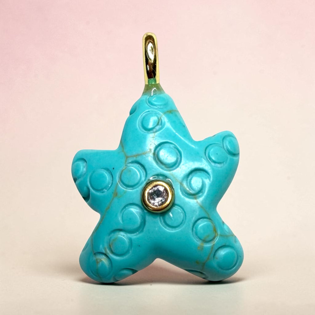 Starfish Pendant with 14K Gold Plated Bail
