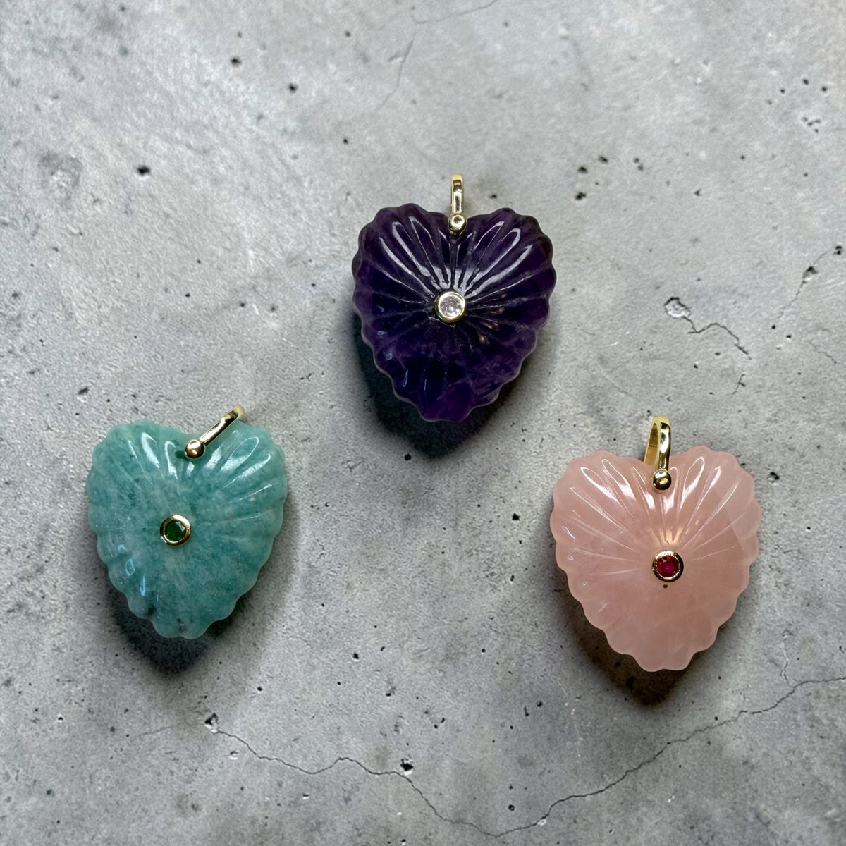 Heart Shell Charm with 14K Gold Plated Bail