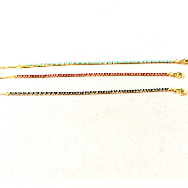 925 Sterling Silver Gold Plated Gemstone Bracelet