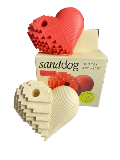🐾 Sanddog Heart Art Organic Rubber Dog Chew Toy