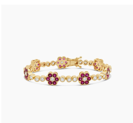 Azure Blossom Tennis Bracelet