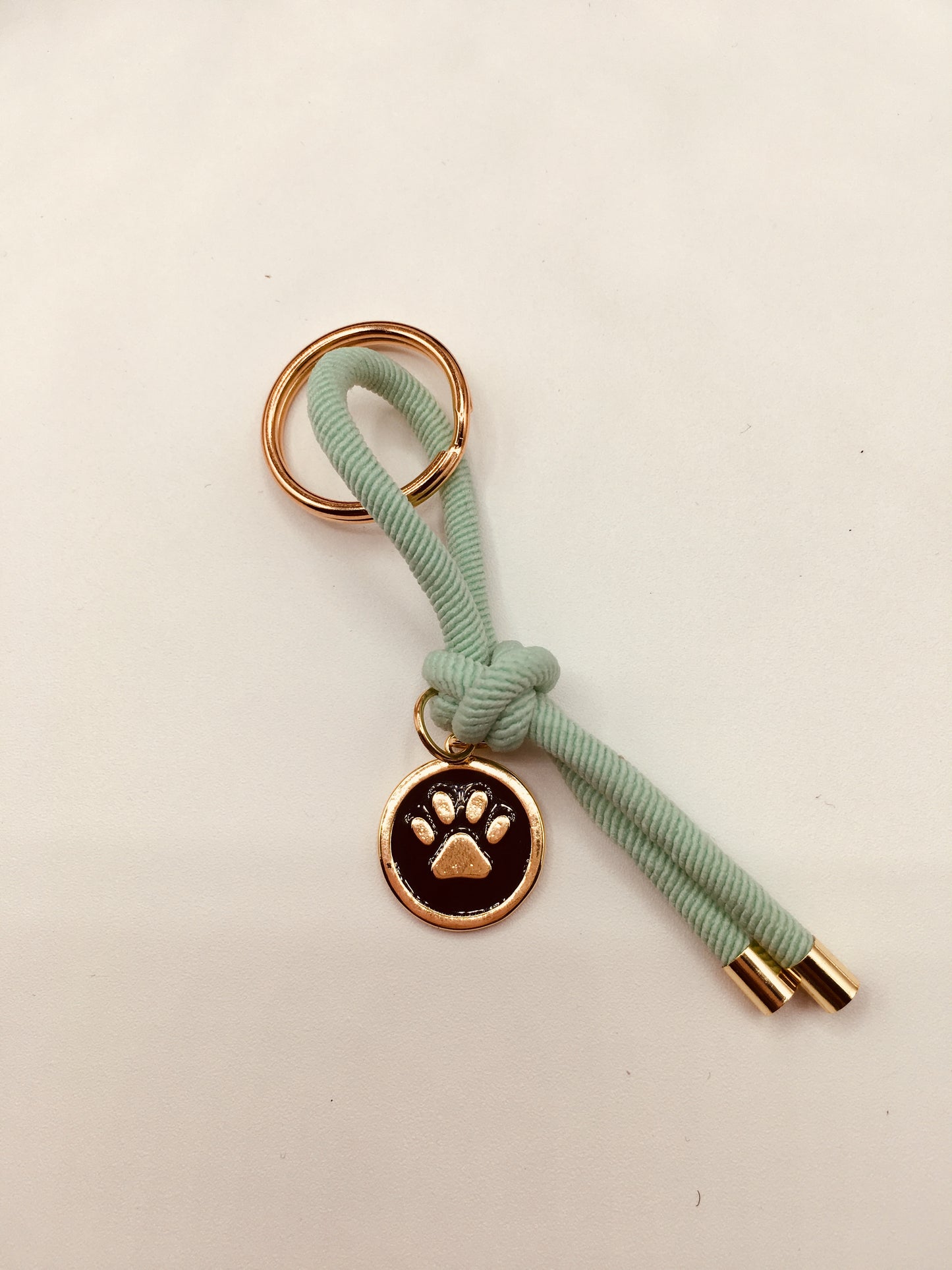 Paw Print Charm Knot Keychain