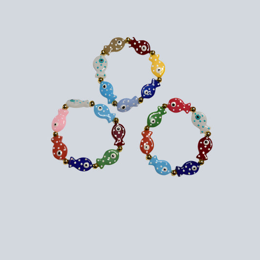 Colorful Fish Charm Bracelets – Adjustable Boho Beach Jewelry for Women and Girls
