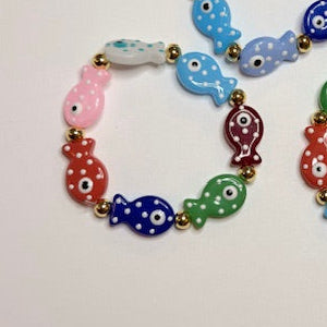 Colorful Fish Charm Bracelets – Adjustable Boho Beach Jewelry for Women and Girls