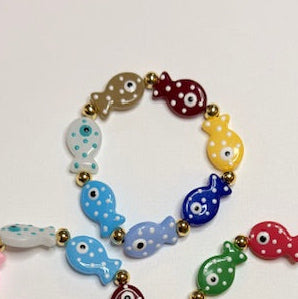 Colorful Fish Charm Bracelets – Adjustable Boho Beach Jewelry for Women and Girls