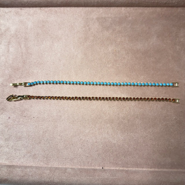 Gold-Filled Tennis Bracelet – 4mm | Ruby Red or Turquoise